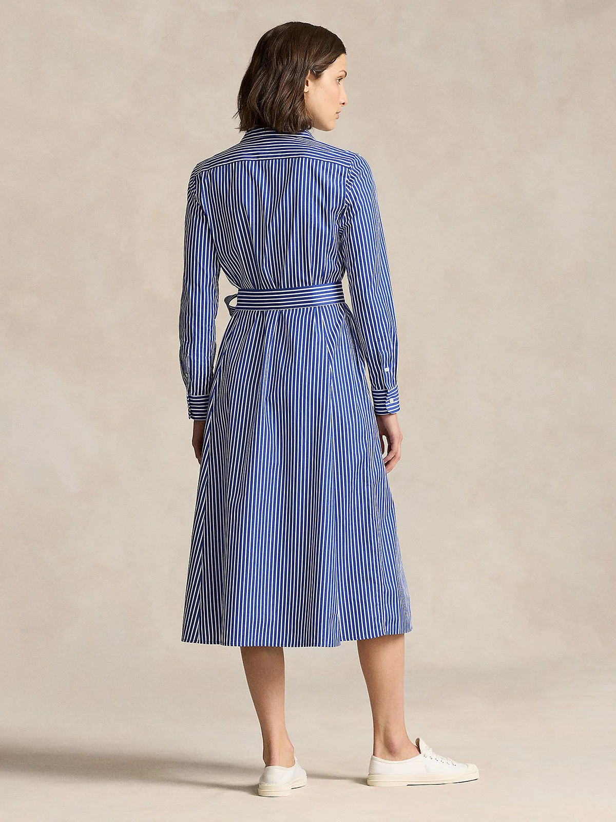 POLO RALPH LAUREN Đầm Nữ Belted Striped Cotton Shirtdress