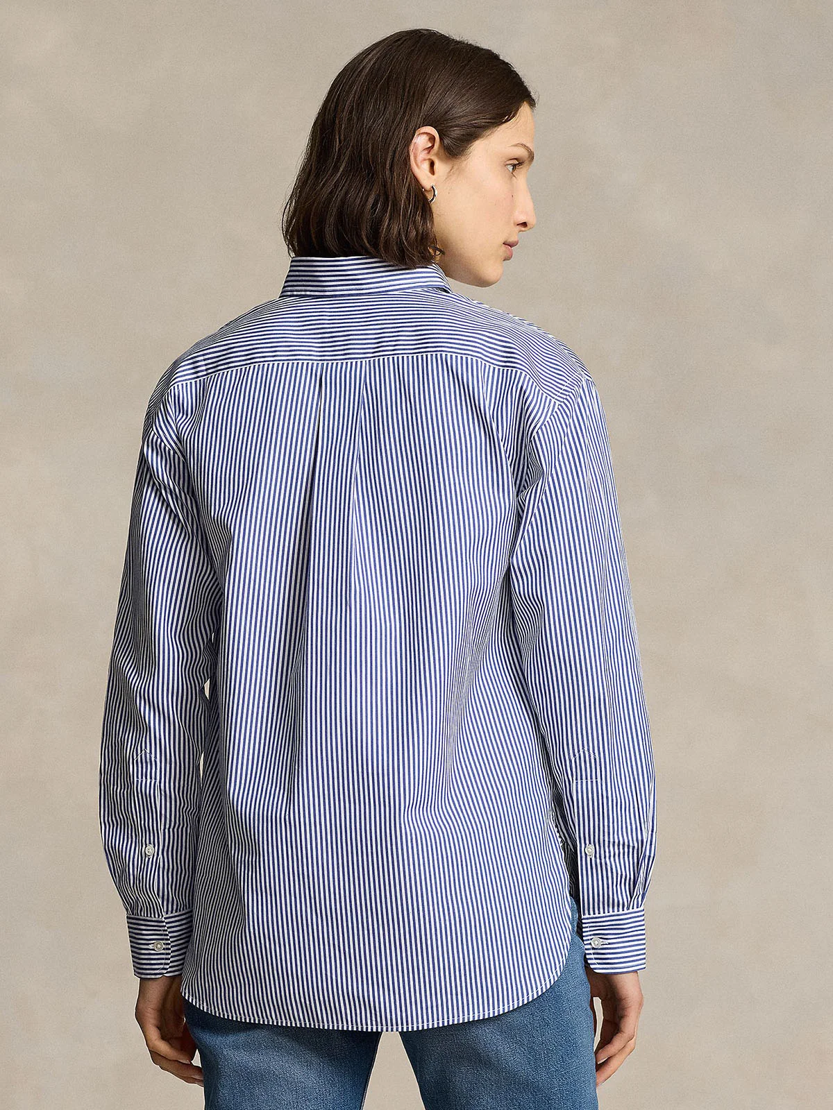 POLO RALPH LAUREN Áo Sơ Mi Nữ Tay Dài Relaxed Fit Striped Cotton Shirt