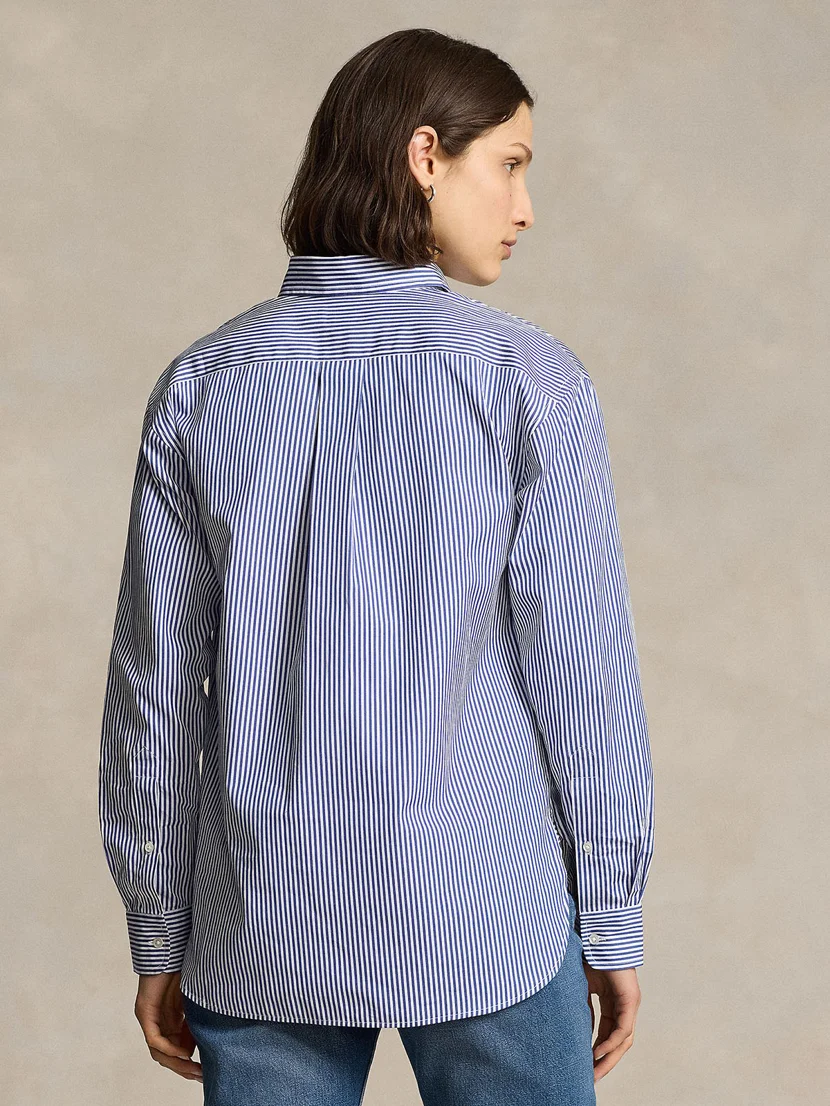 POLO RALPH LAUREN Áo Sơ Mi Nữ Tay Dài Relaxed Fit Striped Cotton Shirt