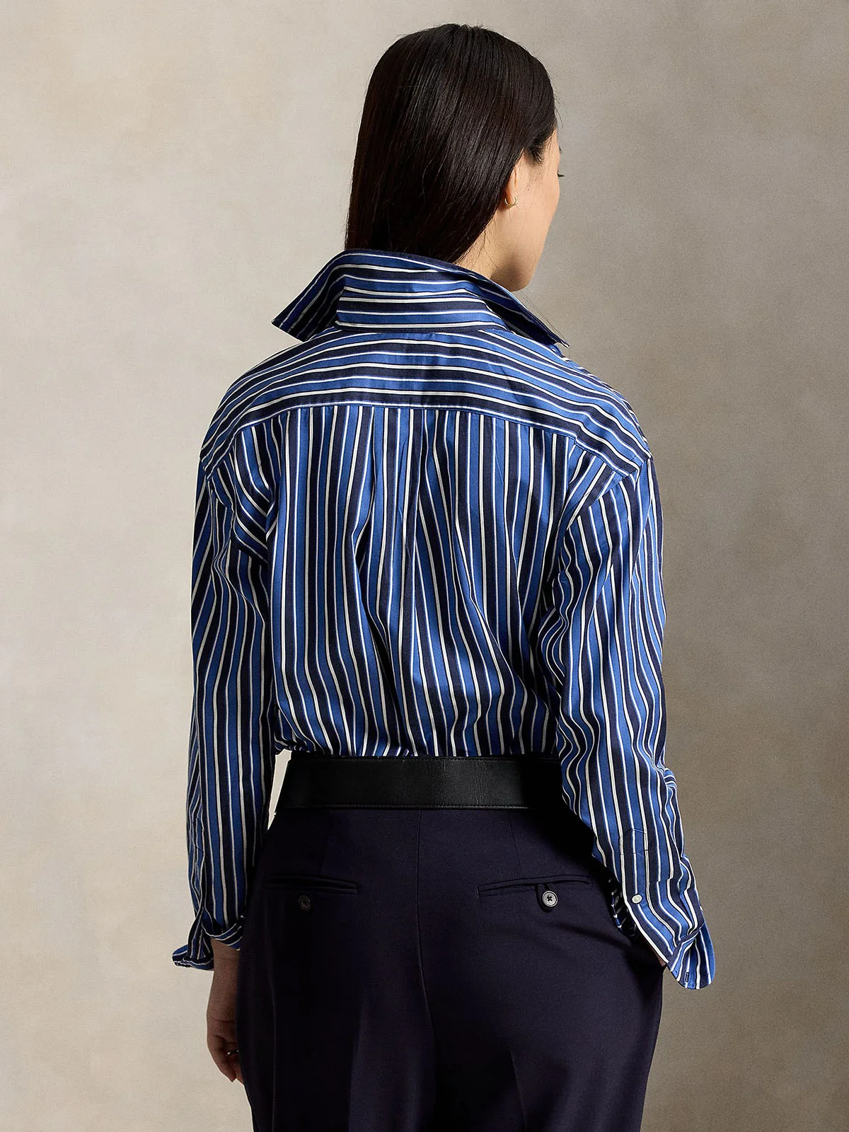 POLO RALPH LAUREN Áo Sơ Mi Nữ Tay Dài Relaxed Fit Striped Cotton Shirt