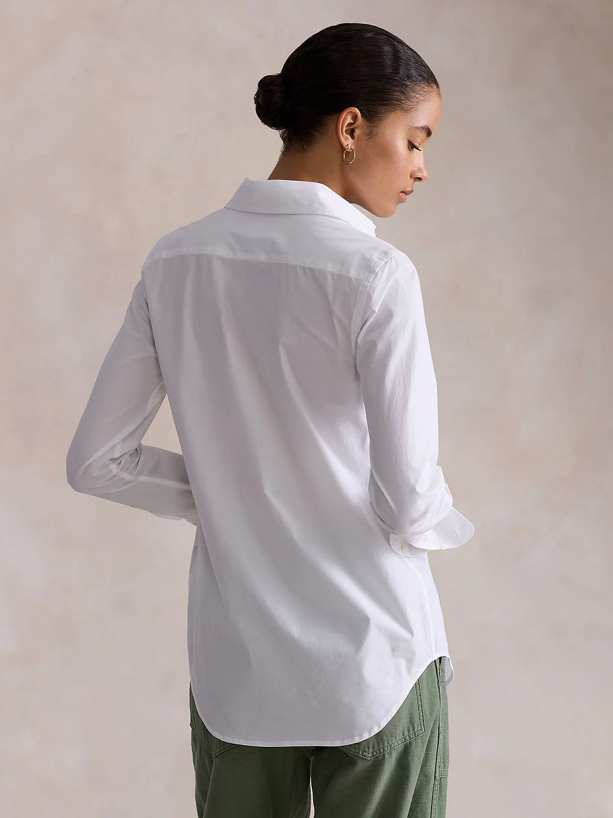 POLO RALPH LAUREN Áo Sơ Mi Nữ Tay Dài Stretch Slim Fit Cotton Shirt