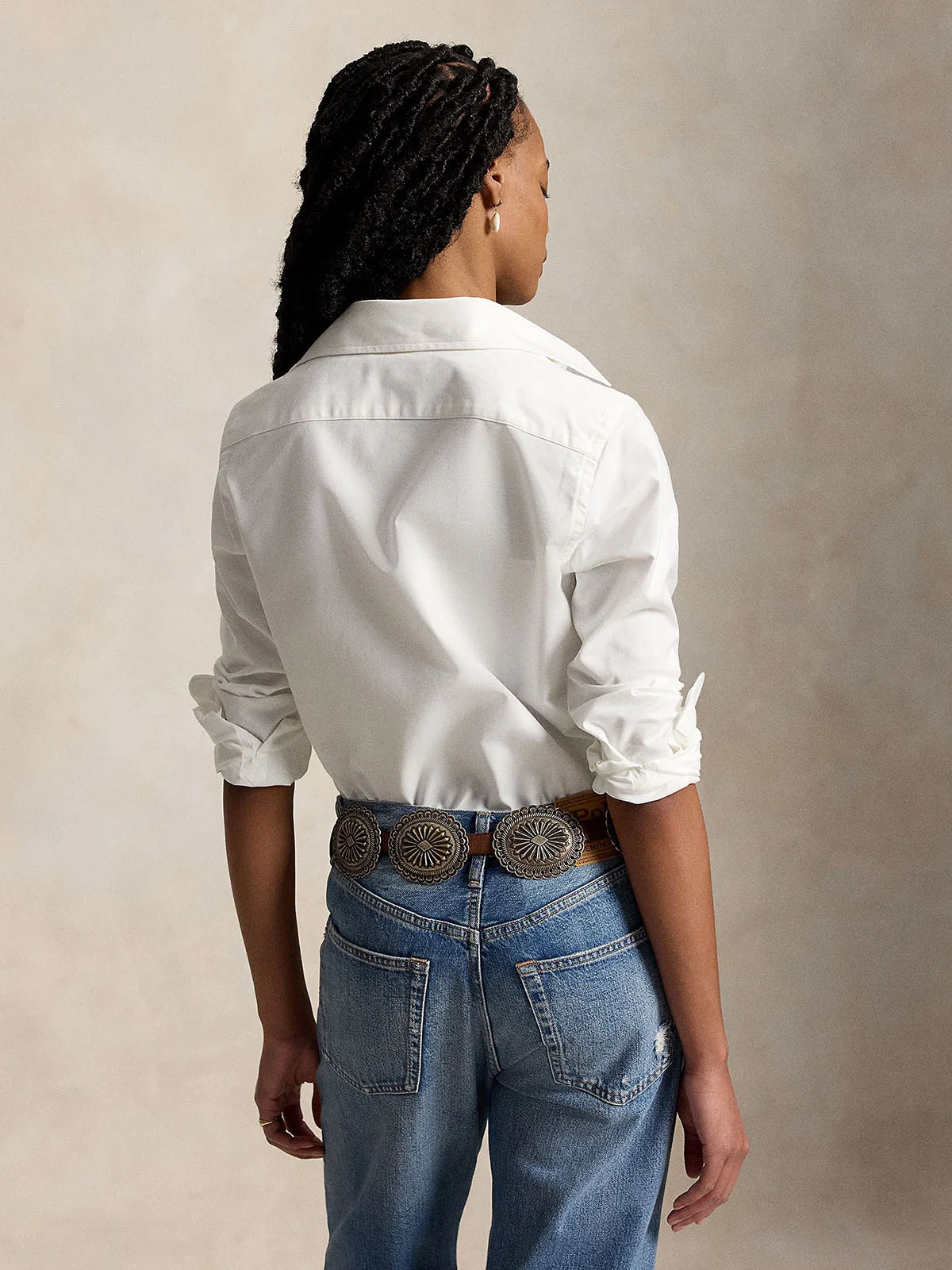 POLO RALPH LAUREN Áo Sơ Mi Nữ Tay Dài The Iconic Stretch Slim Fit Oxford Shirt
