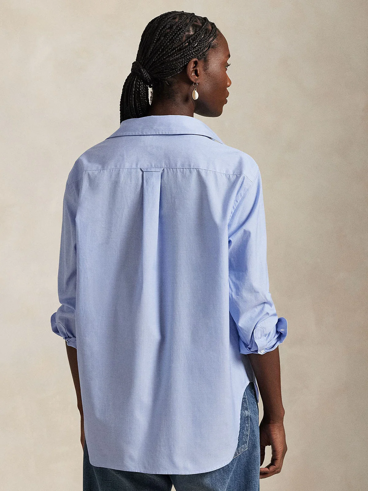 POLO RALPH LAUREN Áo Sơ Mi Nữ Tay Dài Oversize Fit Cotton Shirt