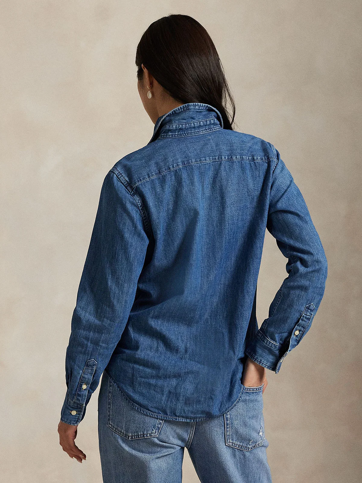 POLO RALPH LAUREN Áo Sơ Mi Nữ Tay Dài Slim Fit Denim Shirt