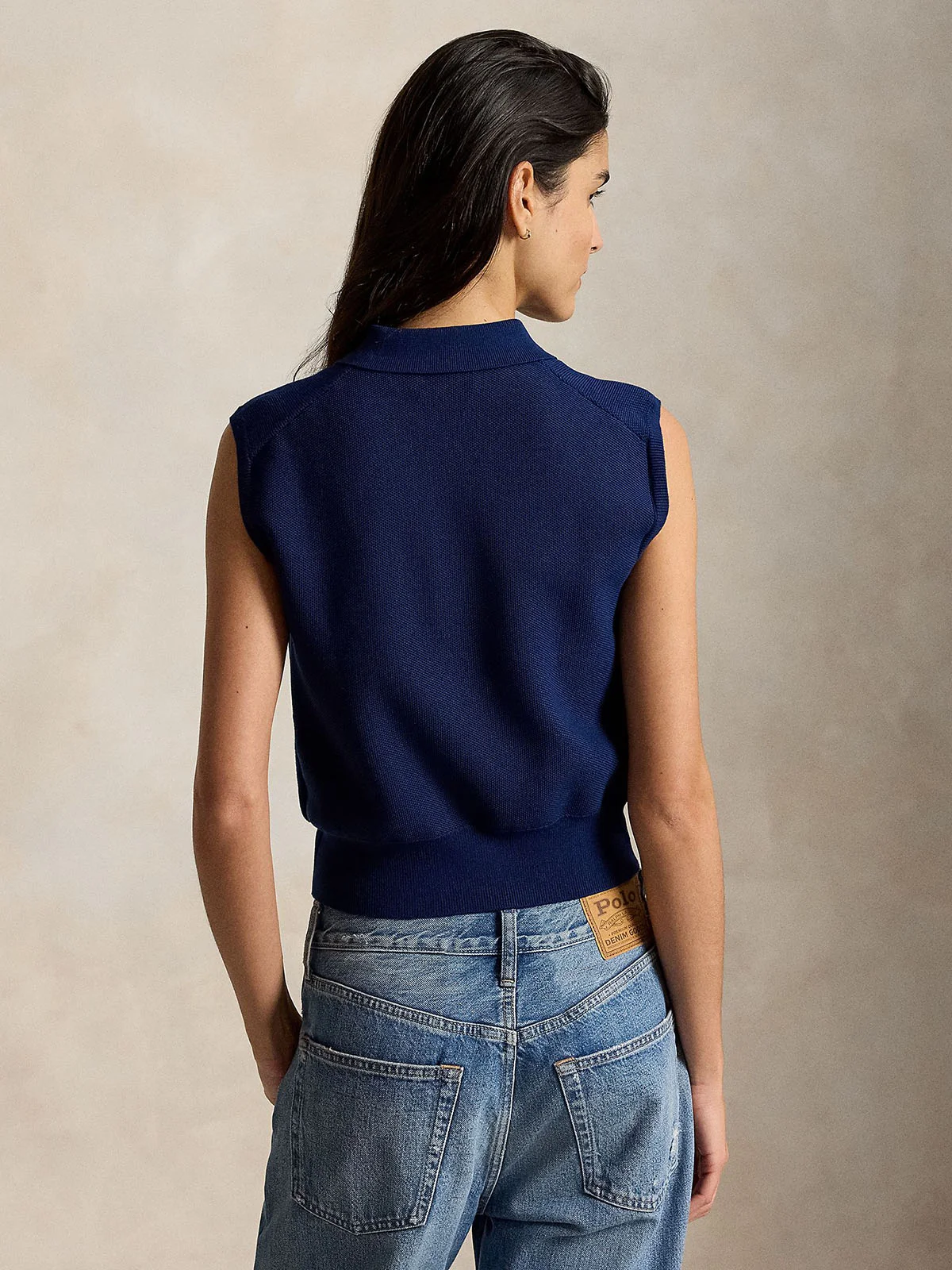 POLO RALPH LAUREN Áo Pullover Nữ Không Tay Cotton Cropped Sleeveless Polo Sweater