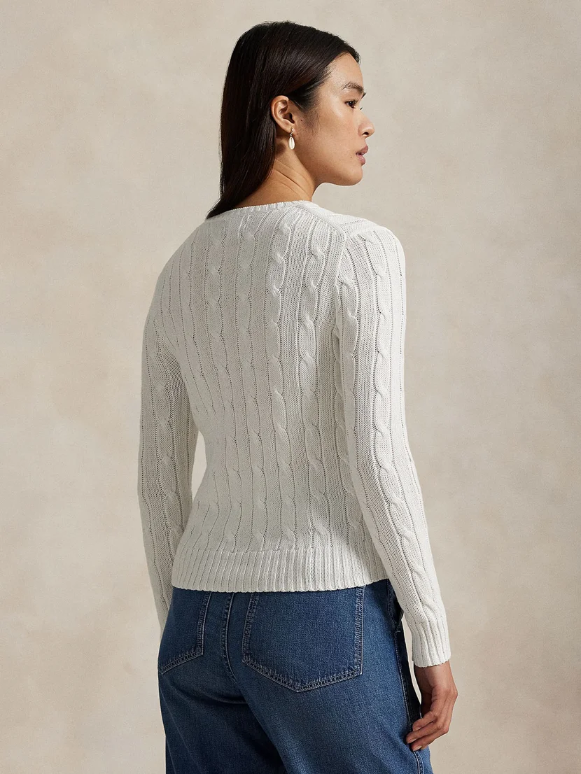 POLO RALPH LAUREN Áo Sweater Nữ Tay Dài Cable-Knit Cotton Crewneck Sweater