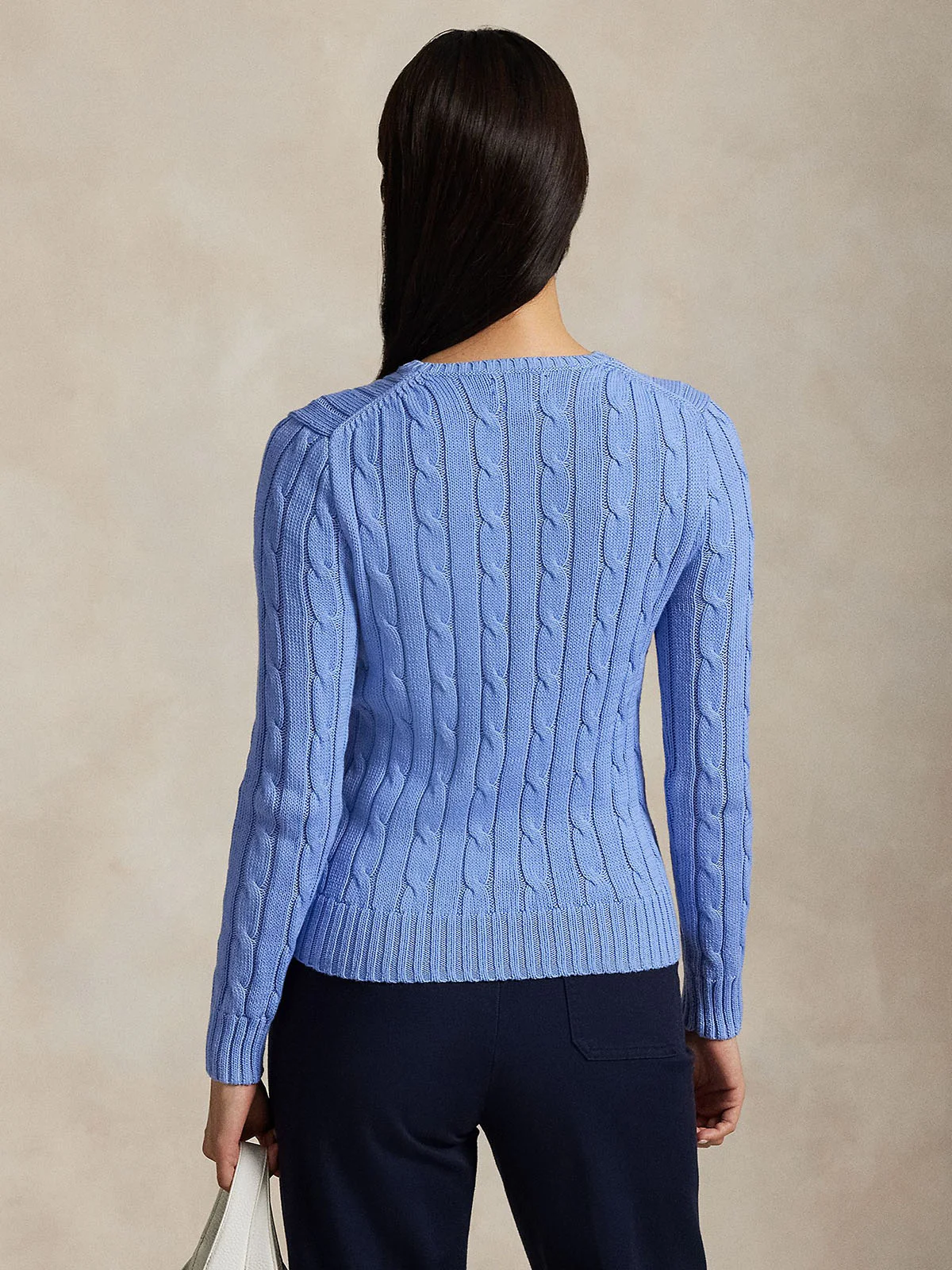 POLO RALPH LAUREN Áo Sweater Nữ Tay Dài Cable-Knit Cotton Crewneck Sweater