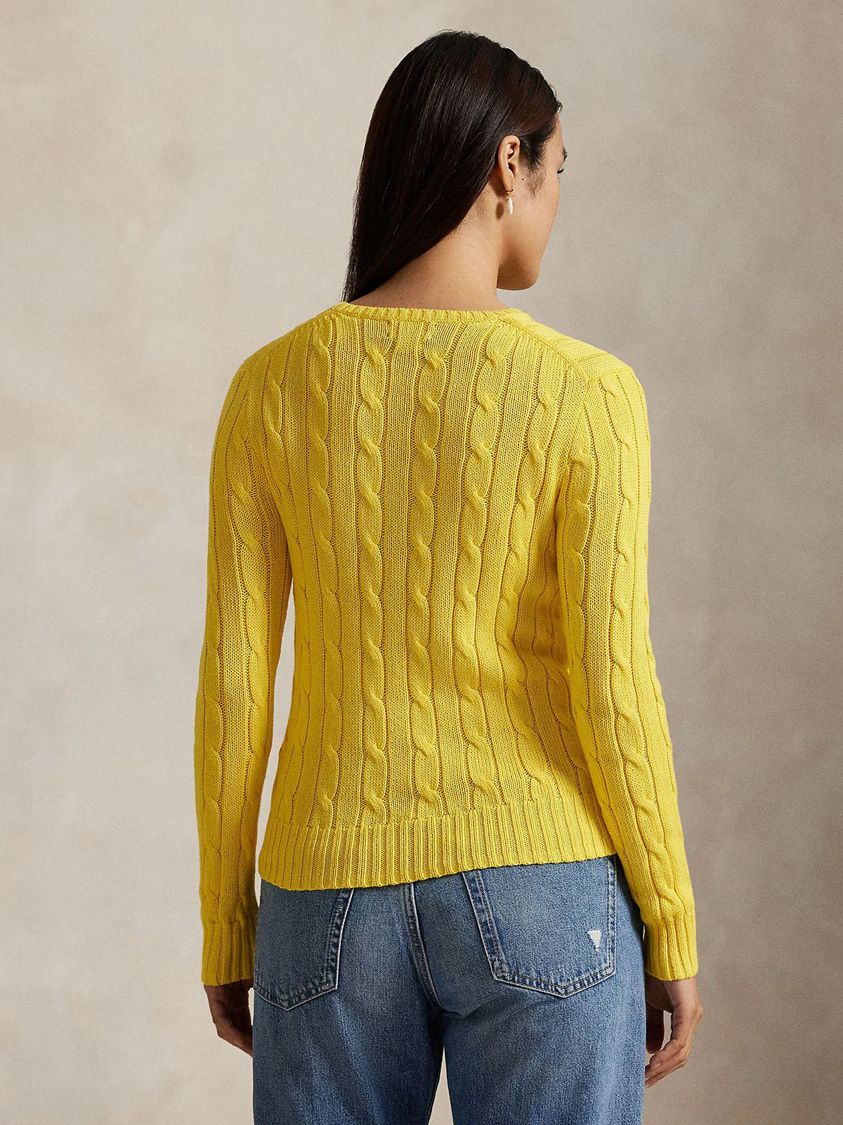 POLO RALPH LAUREN Áo Sweater Nữ Tay Dài Cable-Knit Cotton Crewneck Sweater