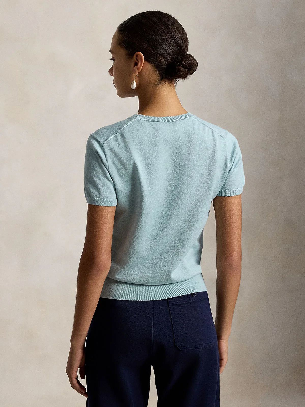 POLO RALPH LAUREN Áo Pullover Nữ Tay Ngắn Short-Sleeve Crewneck Sweater