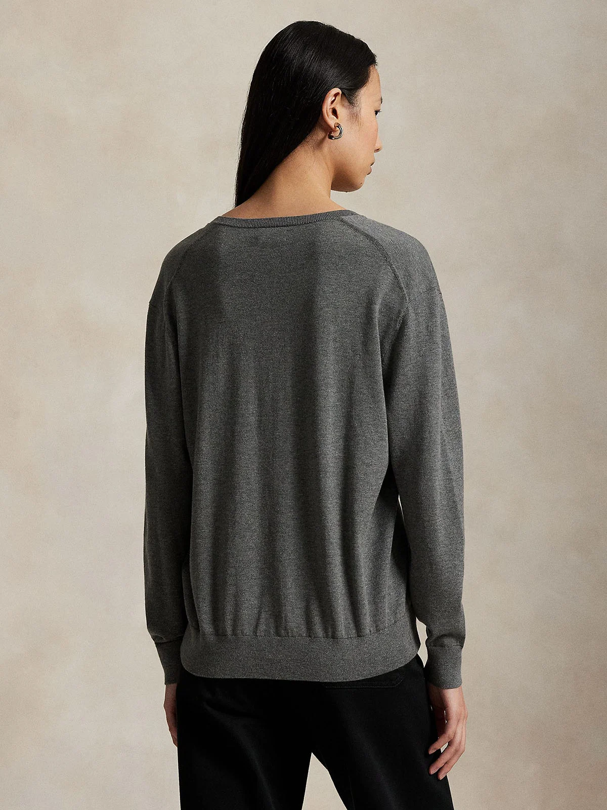 POLO RALPH LAUREN Áo Pullover Nữ Tay Dài Cotton V-Neck Sweater