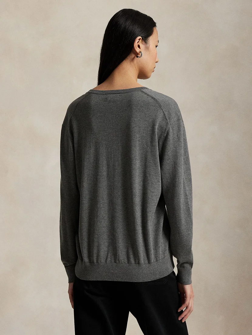 POLO RALPH LAUREN Áo Pullover Nữ Tay Dài Cotton V-Neck Sweater