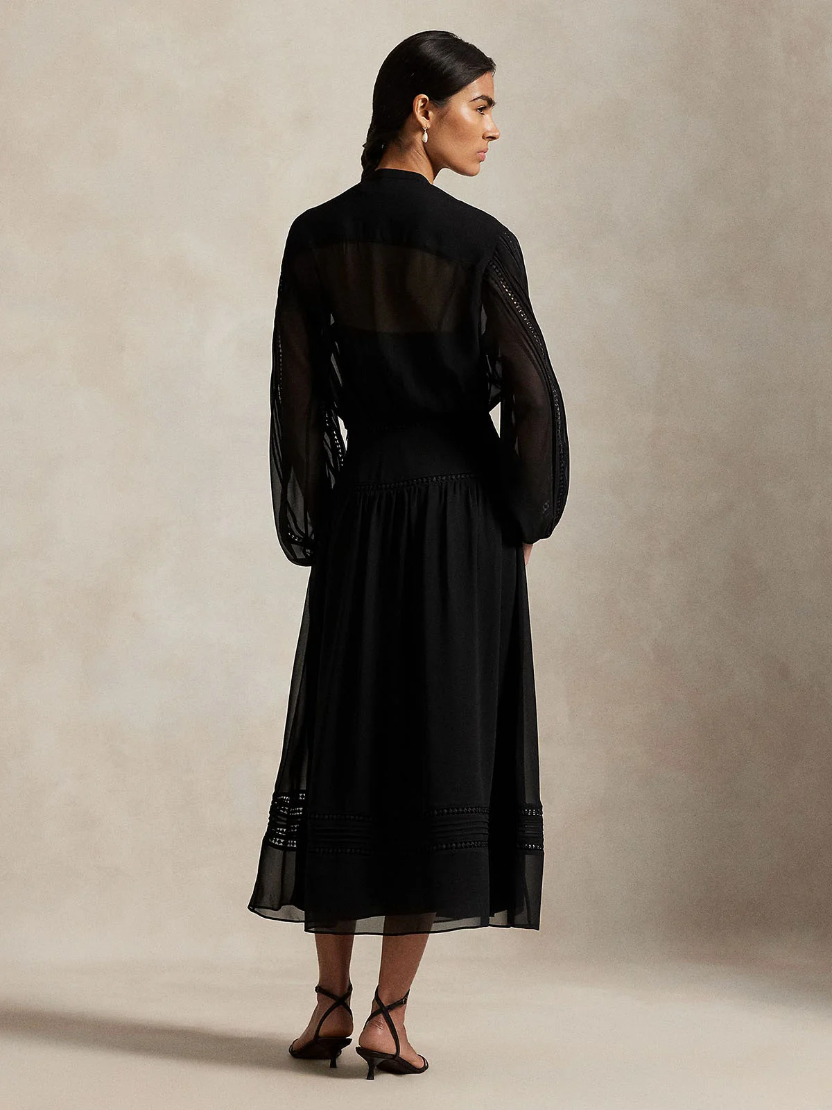 POLO RALPH LAUREN Đầm Nữ Lace-Trim Georgette Dress