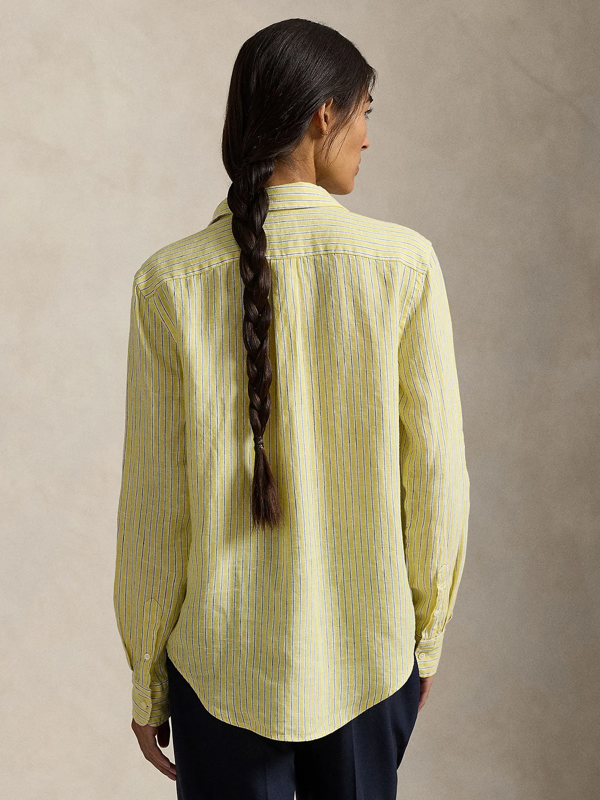 POLO RALPH LAUREN Áo Sơ Mi Nữ Tay Dài Classic Fit Striped Linen Shirt