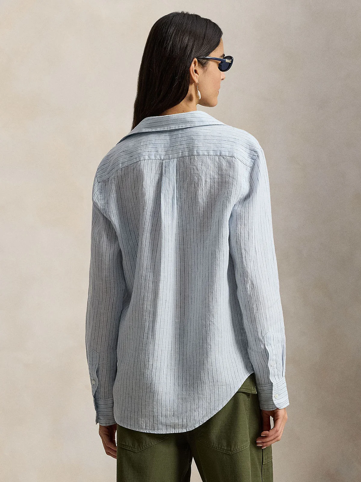 POLO RALPH LAUREN Áo Sơ Mi Nữ Tay Dài Classic Fit Striped Linen Shirt