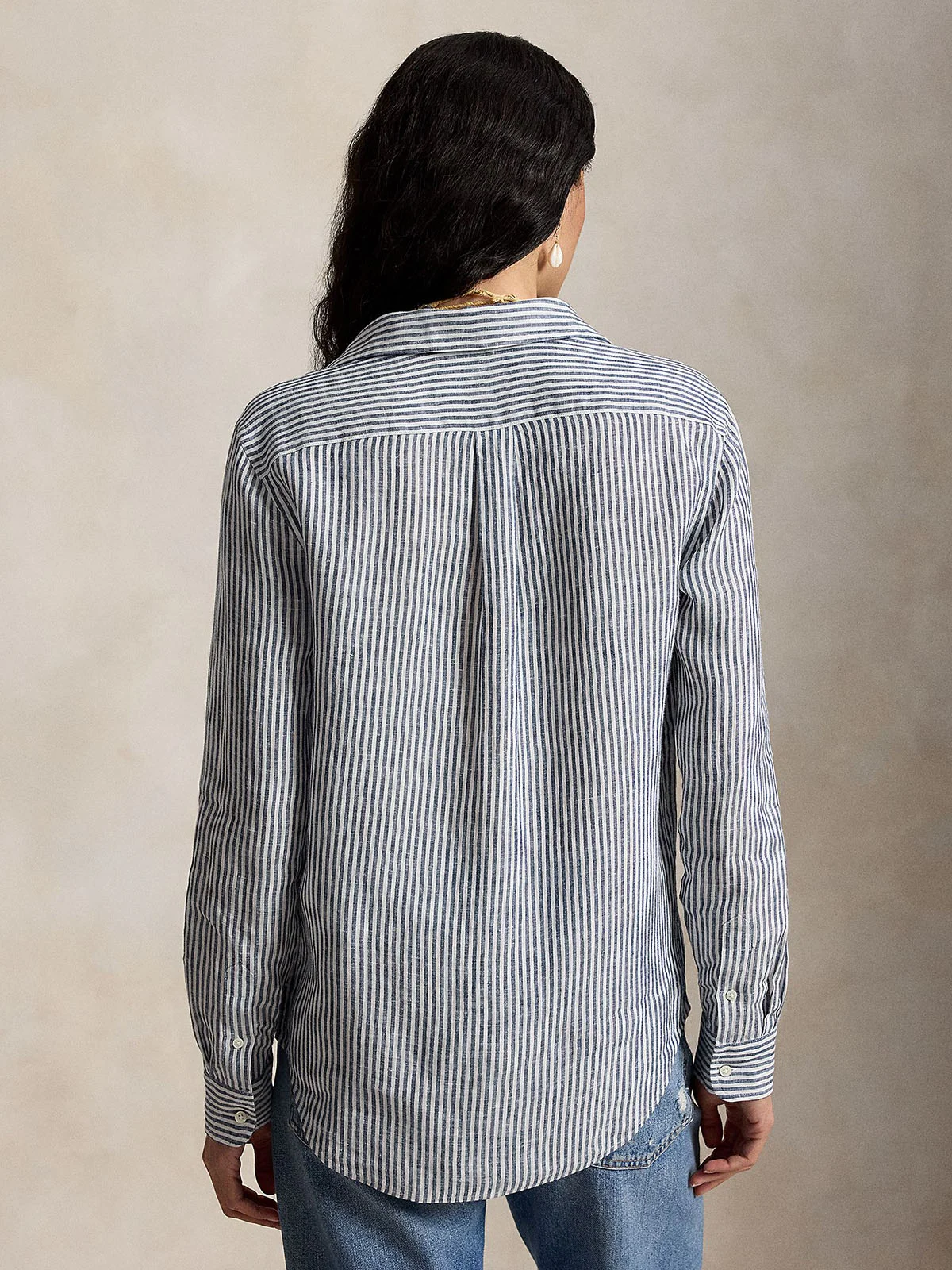 POLO RALPH LAUREN Áo Sơ Mi Nữ Tay Dài Classic Fit Striped Linen Shirt