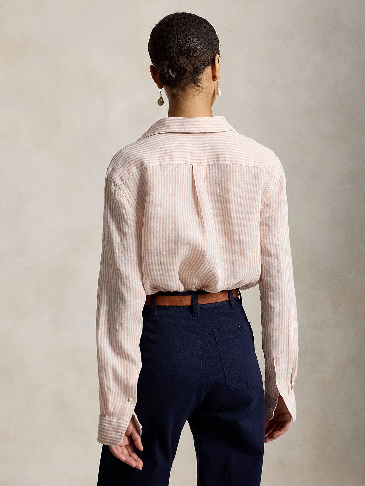 POLO RALPH LAUREN Áo Sơ Mi Nữ Tay Dài Classic Fit Striped Linen Shirt