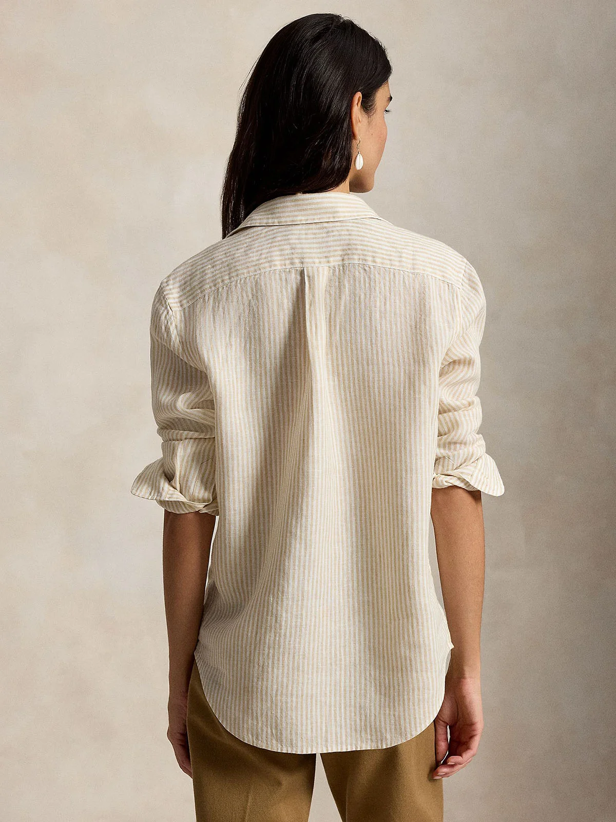 POLO RALPH LAUREN Áo Sơ Mi Nữ Tay Dài Classic Fit Striped Linen Shirt