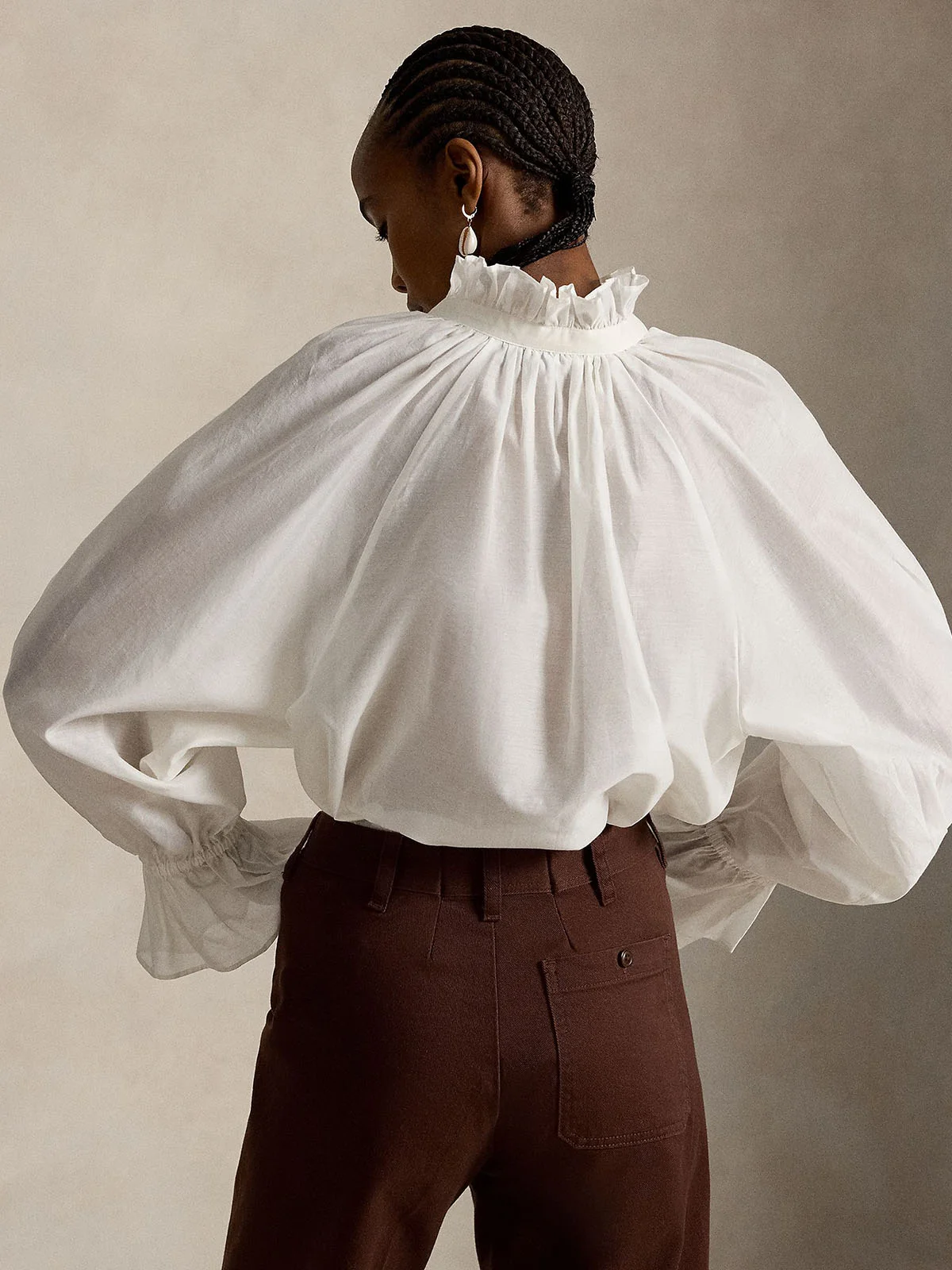 POLO RALPH LAUREN Áo Kiểu Nữ Tay Dài Cotton-Silk Organdy Shirt