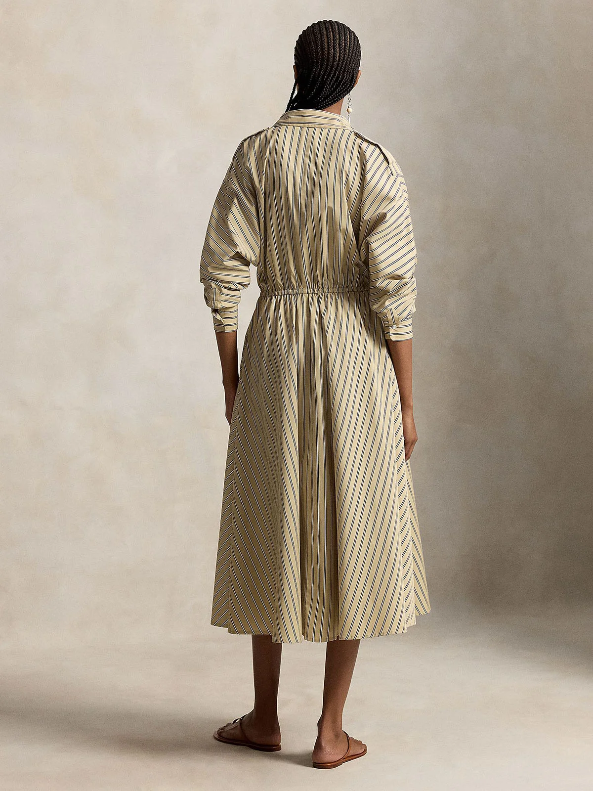 POLO RALPH LAUREN Đầm Nữ Striped Cotton Canvas Utility Shirtdress