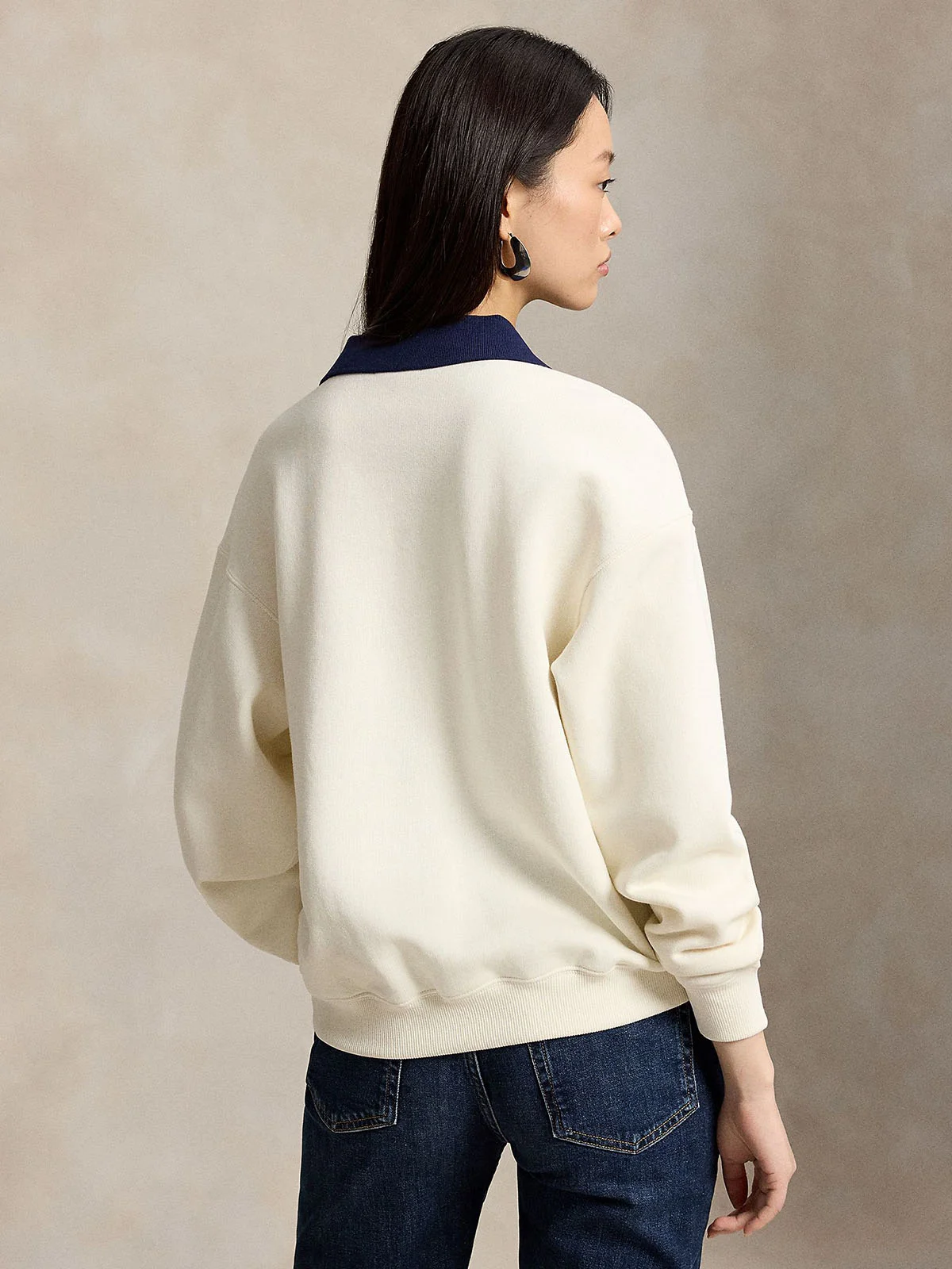 POLO RALPH LAUREN Áo Pullover Nữ Tay Dài Polo-Collar Fleece Crewneck