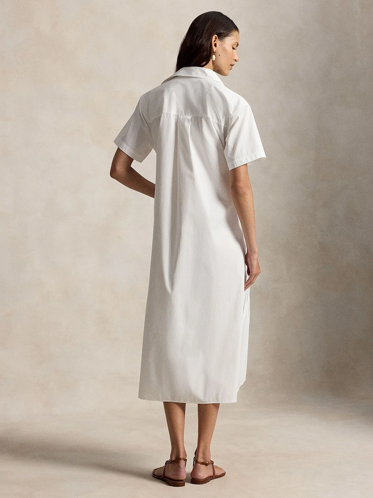POLO RALPH LAUREN Đầm Nữ Cotton Drawcord Maxi Shirtdress
