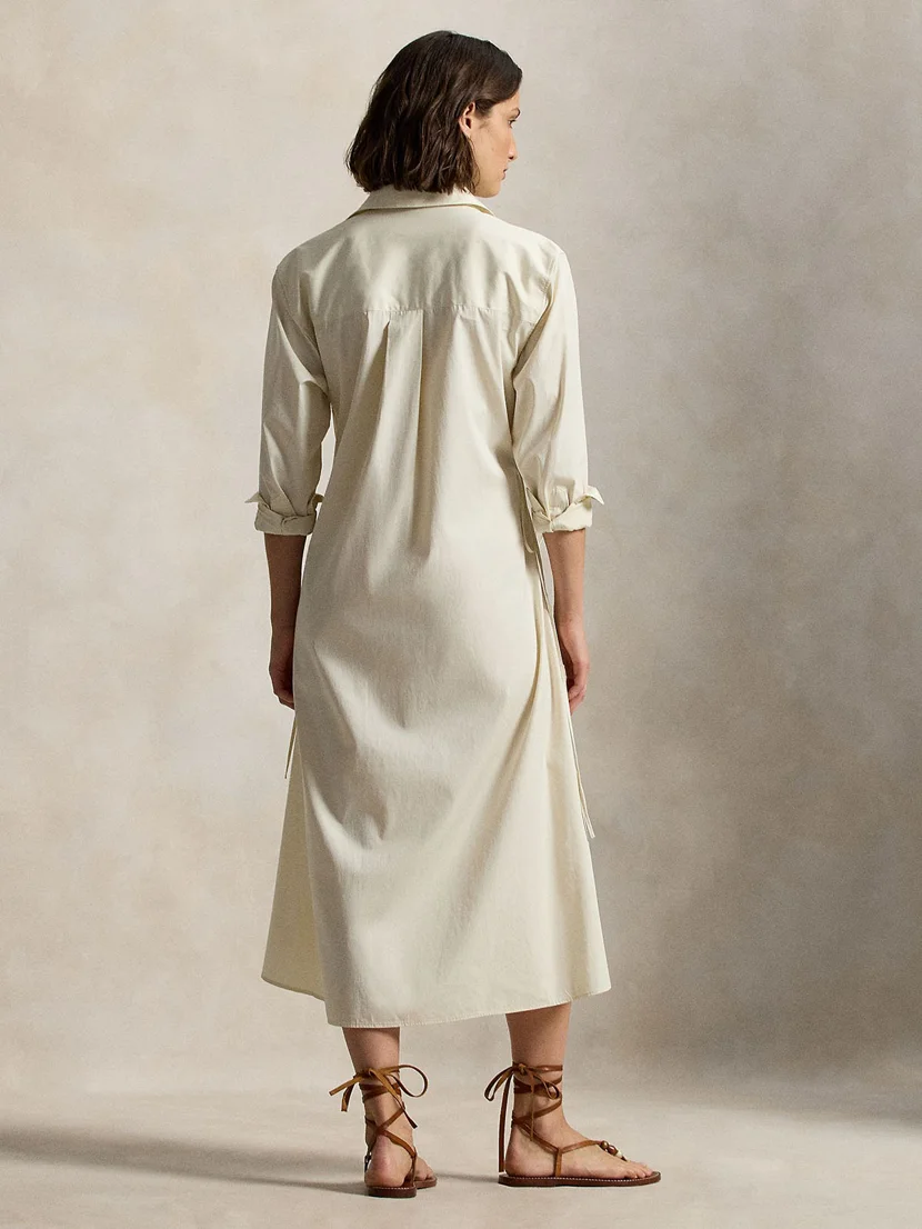 POLO RALPH LAUREN Đầm Nữ Cotton Drawcord Shirtdress