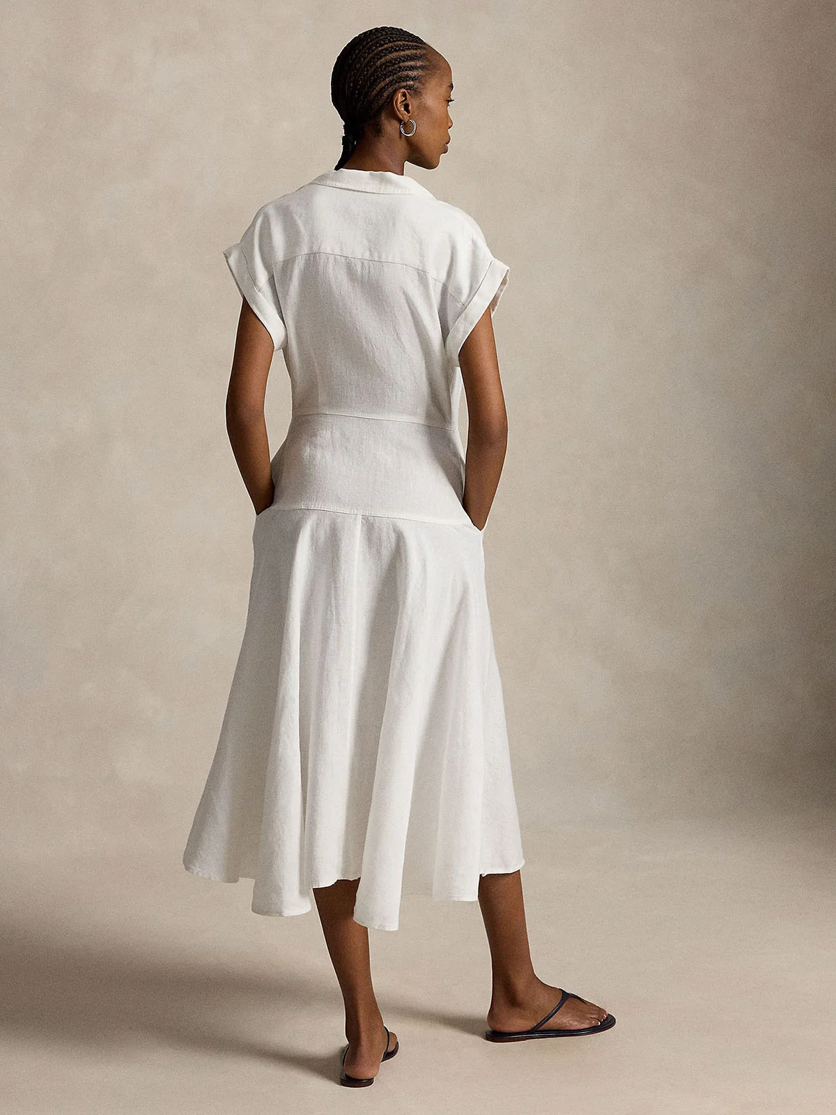 POLO RALPH LAUREN Đầm Nữ Linen Short-Sleeve Shirtdress