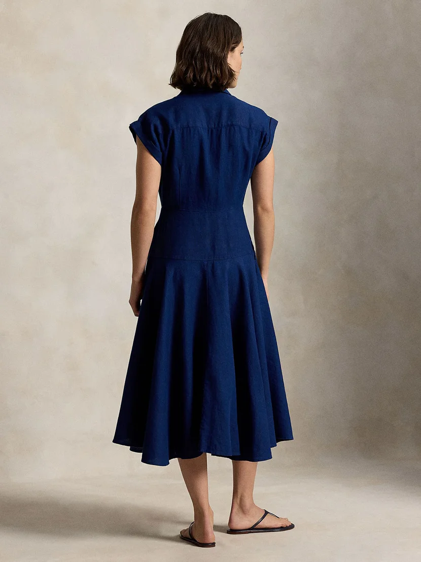 POLO RALPH LAUREN Đầm Nữ Linen Short-Sleeve Shirtdress