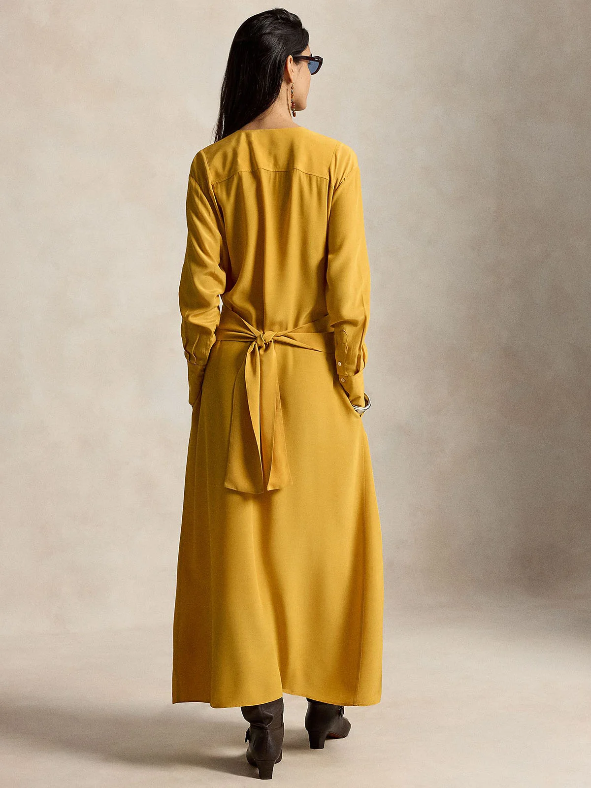 POLO RALPH LAUREN Đầm Nữ Tie-Front Crepe Dress