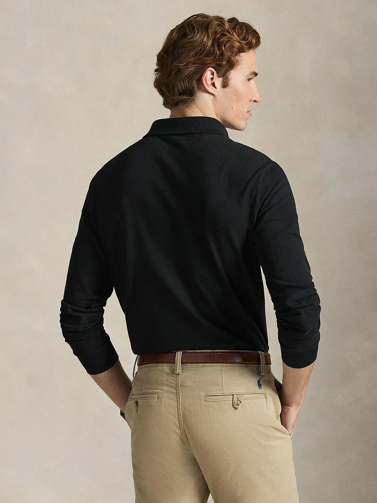 POLO RALPH LAUREN Áo Polo Nam Tay Dài Custom Slim Fit Mesh Polo Shirt