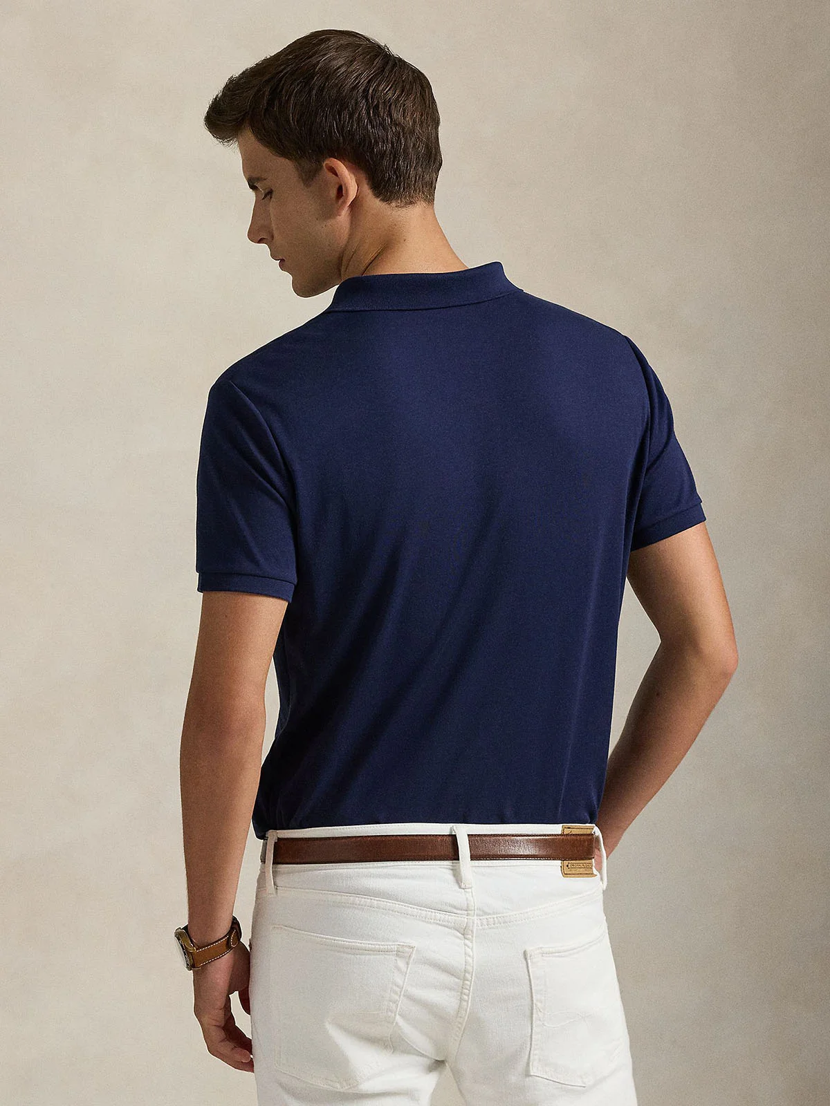 POLO RALPH LAUREN Áo Polo Nam Tay Ngắn Custom Slim Fit Soft Cotton Polo Shirt