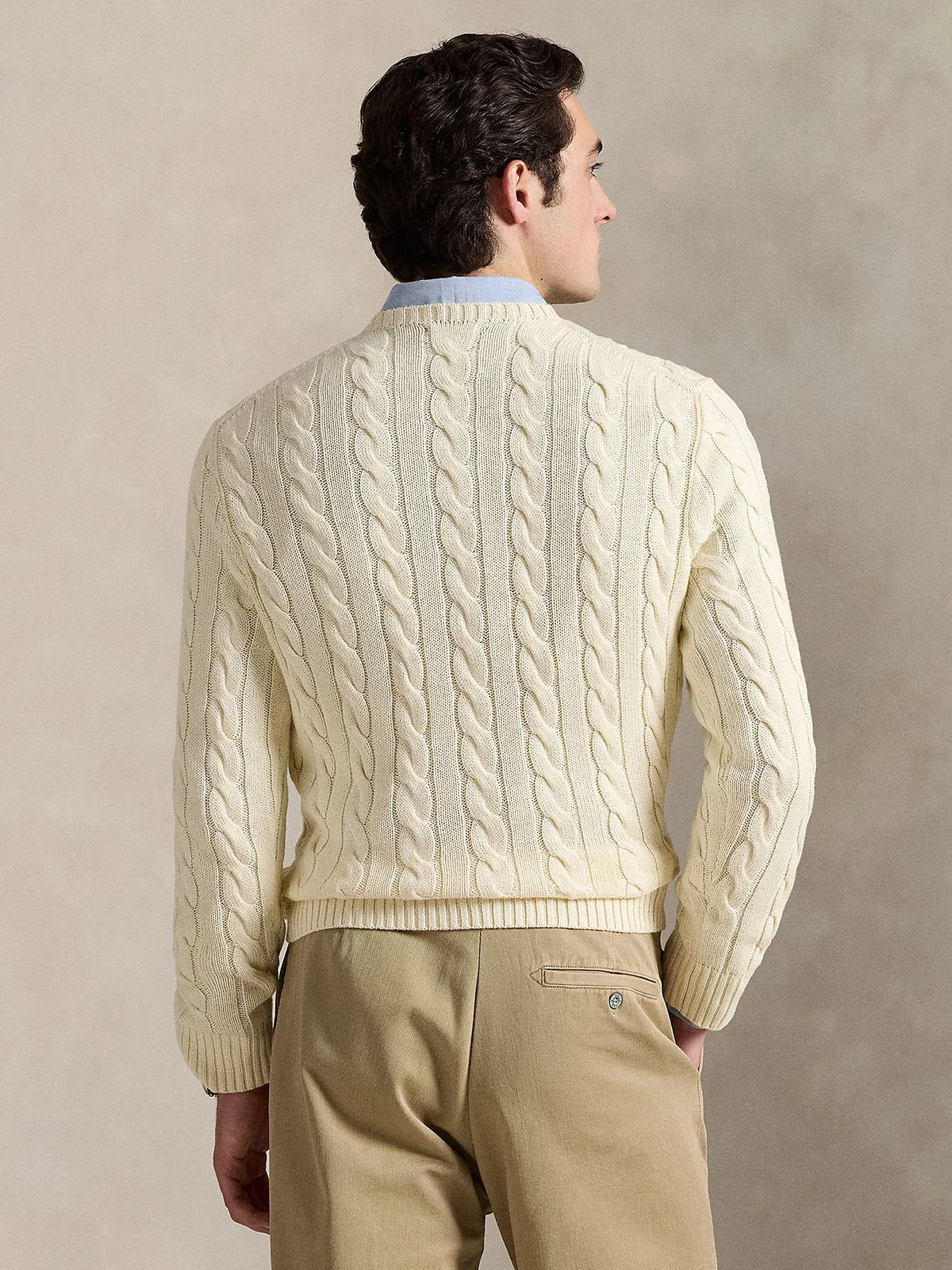 POLO RALPH LAUREN Áo Len Nam Tay Dài Cable-Knit Cotton Sweater