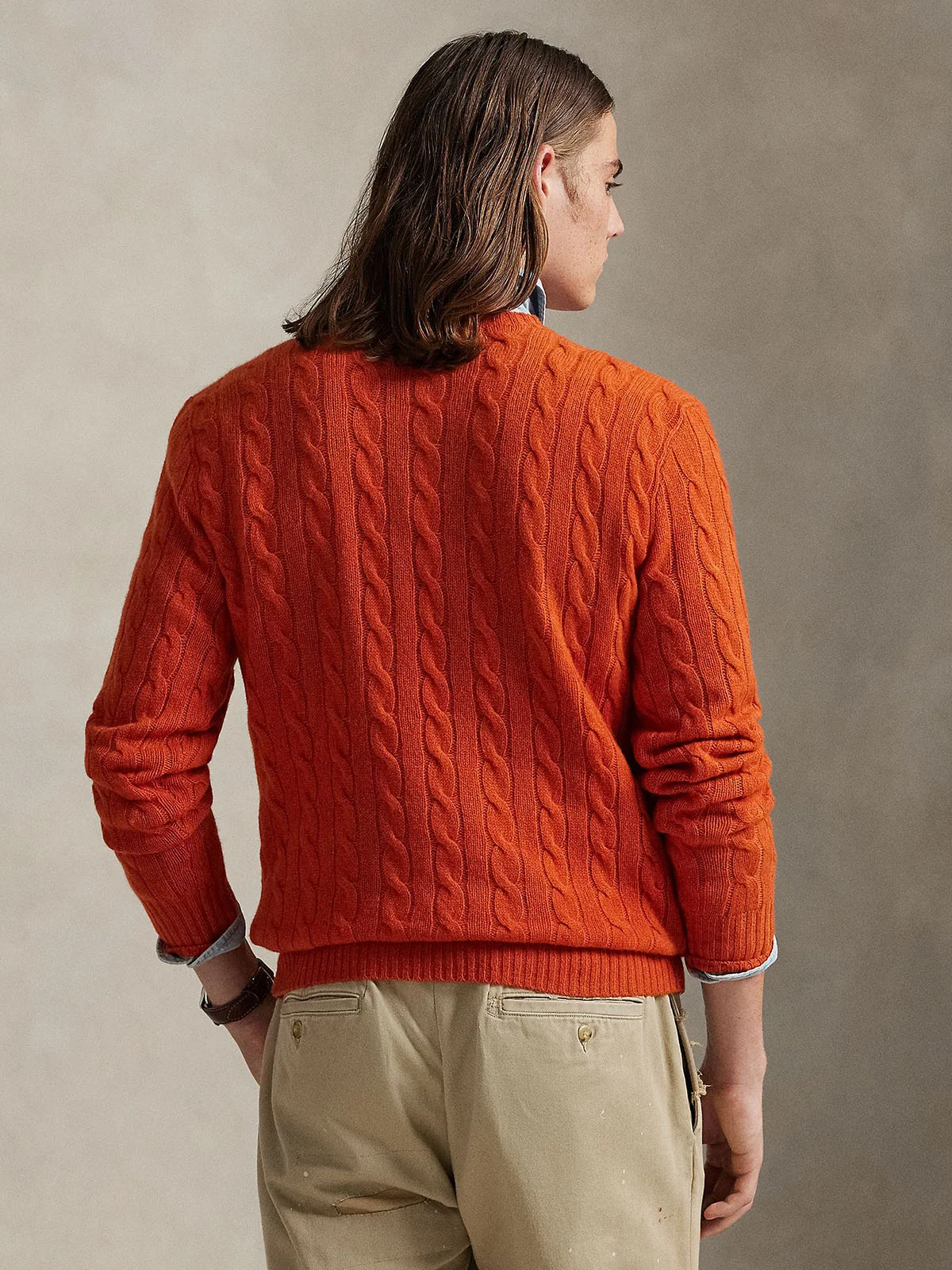 POLO RALPH LAUREN Áo Sweater Nam Tay Dài Cable-Knit Wool-Cashmere Sweater