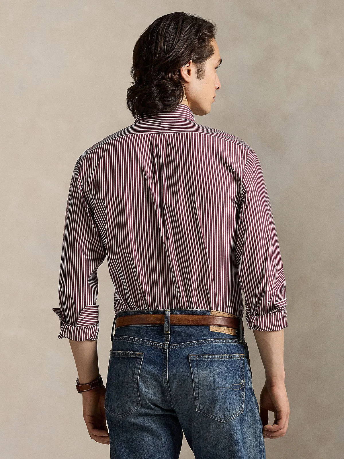 POLO RALPH LAUREN Áo Sơ Mi Nam Tay Dài Custom Fit Striped Stretch Poplin Shirt