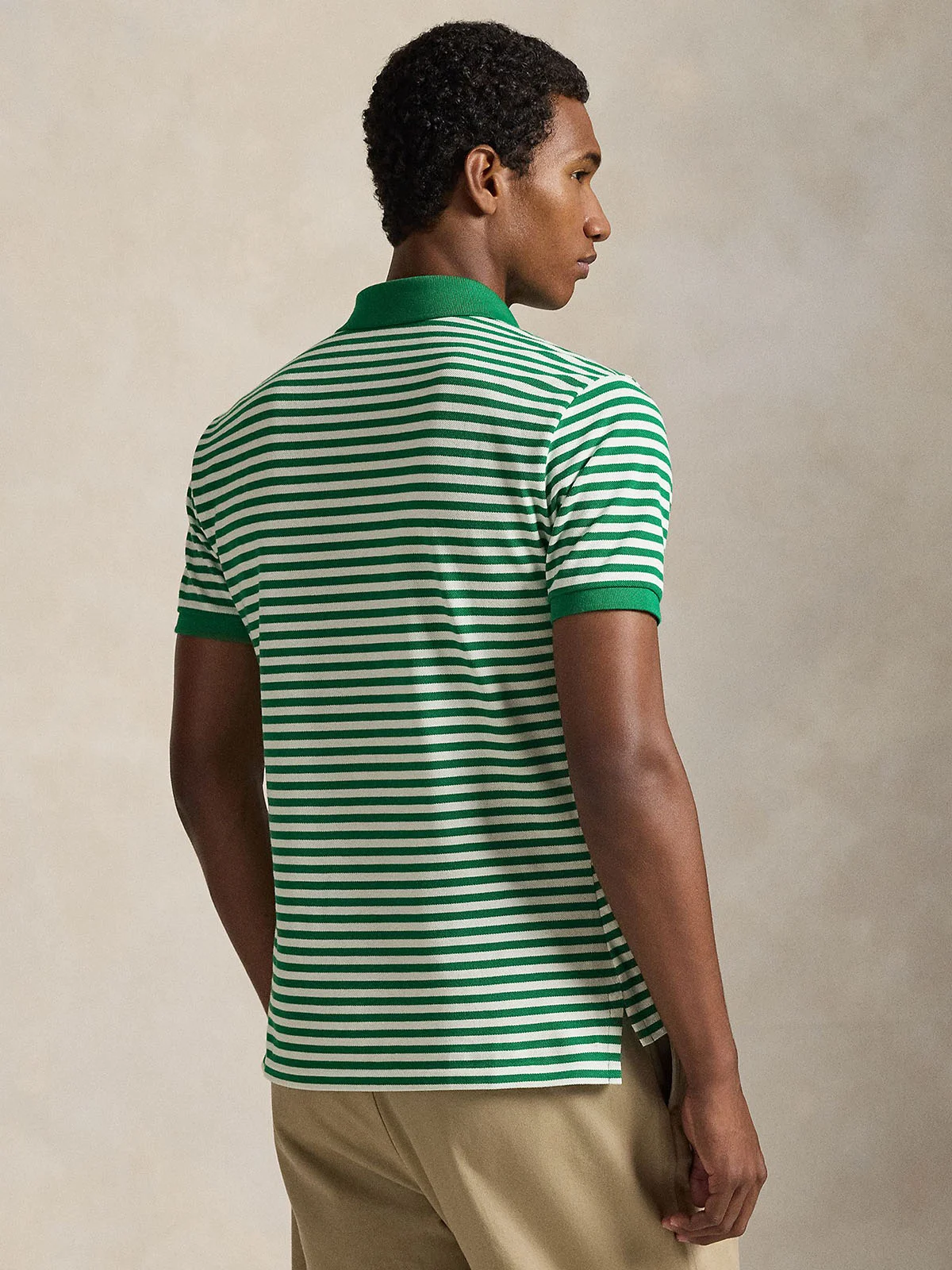 POLO RALPH LAUREN Áo Polo Nam Tay Ngắn Custom Slim Fit Striped Mesh Polo Shirt