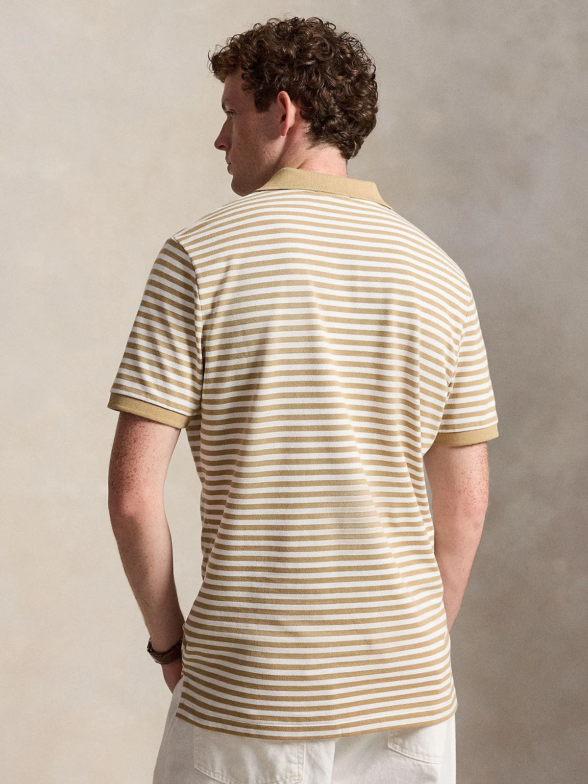 POLO RALPH LAUREN Áo Polo Nam Tay Ngắn Custom Slim Fit Striped Mesh Polo Shirt