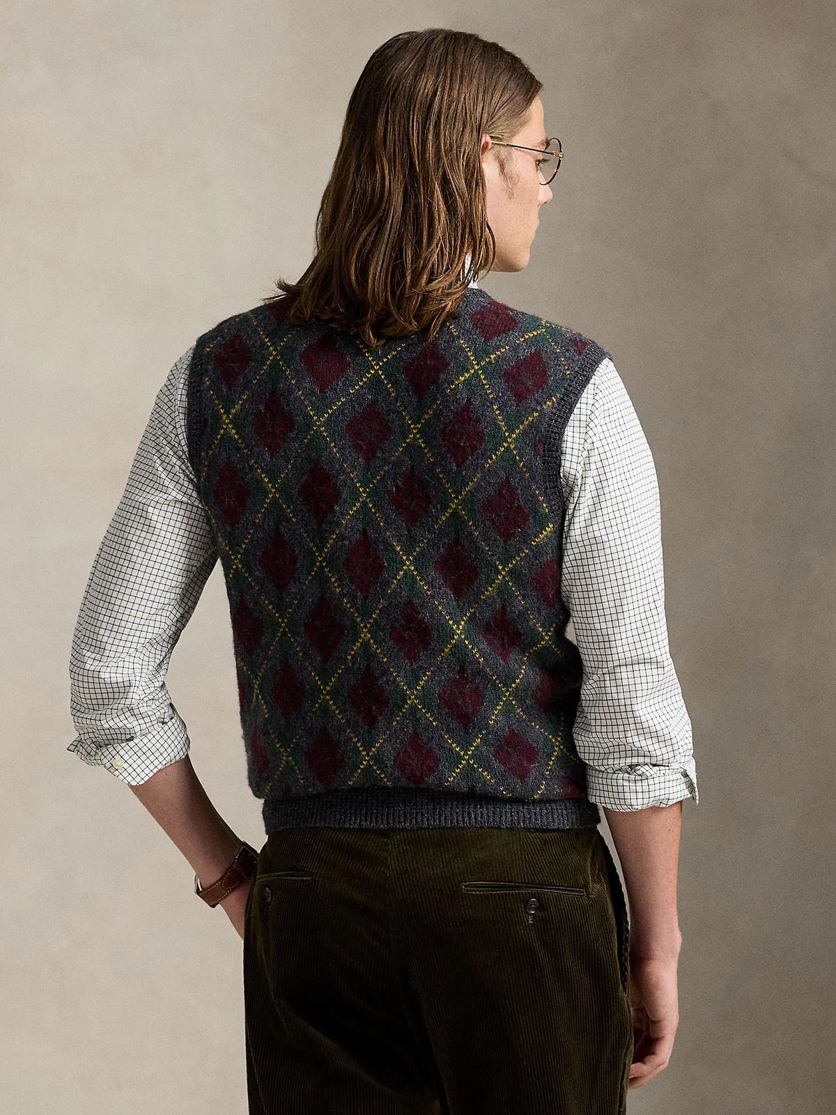 POLO RALPH LAUREN Áo Len Nam Không Tay Argyle Wool-Cashmere Sweater Vest