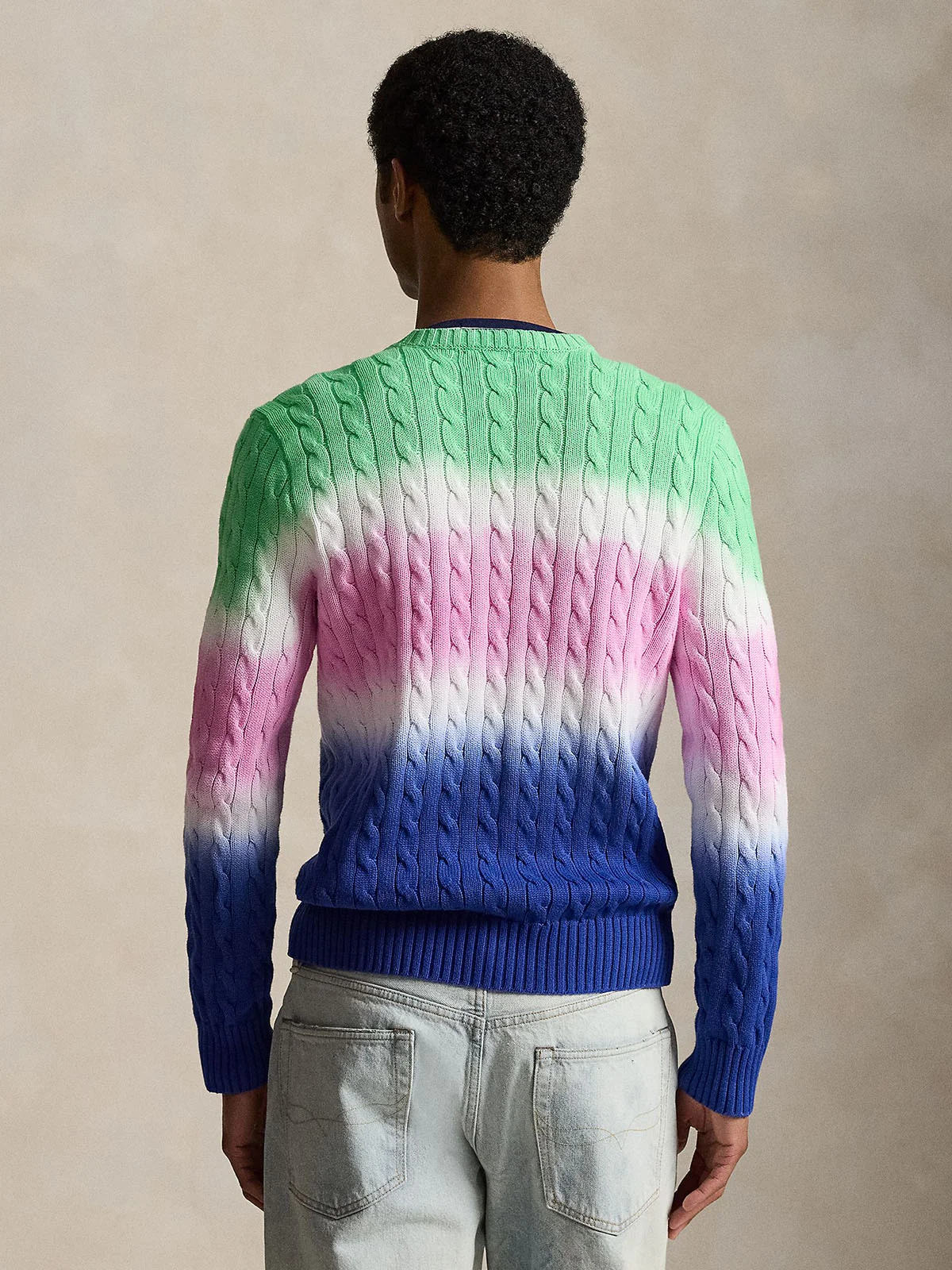 POLO RALPH LAUREN Áo Sweater Nam Tay Dài Dip-Dyed Cable-Knit Cotton Sweater