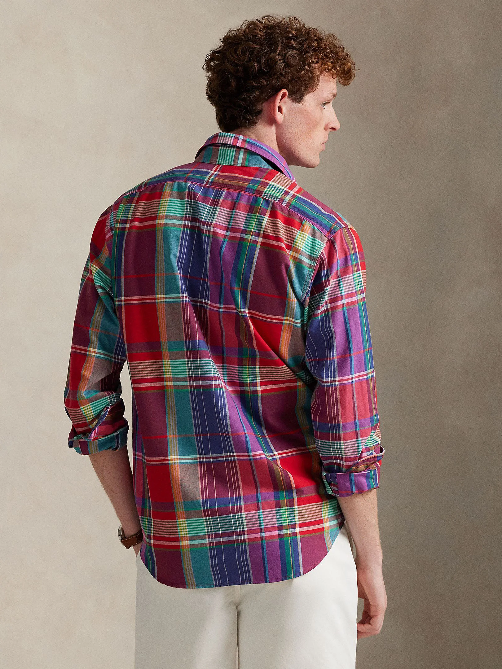 POLO RALPH LAUREN Áo Sơ Mi Nam Tay Dài Classic Fit Plaid Oxford Workshirt