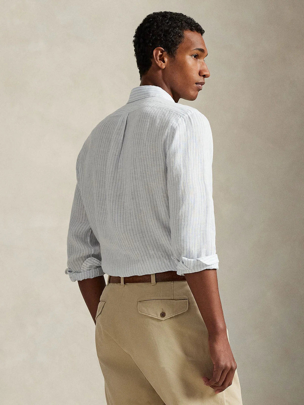POLO RALPH LAUREN Áo Sơ Mi Nam Tay Dài Custom Fit Striped Linen Shirt