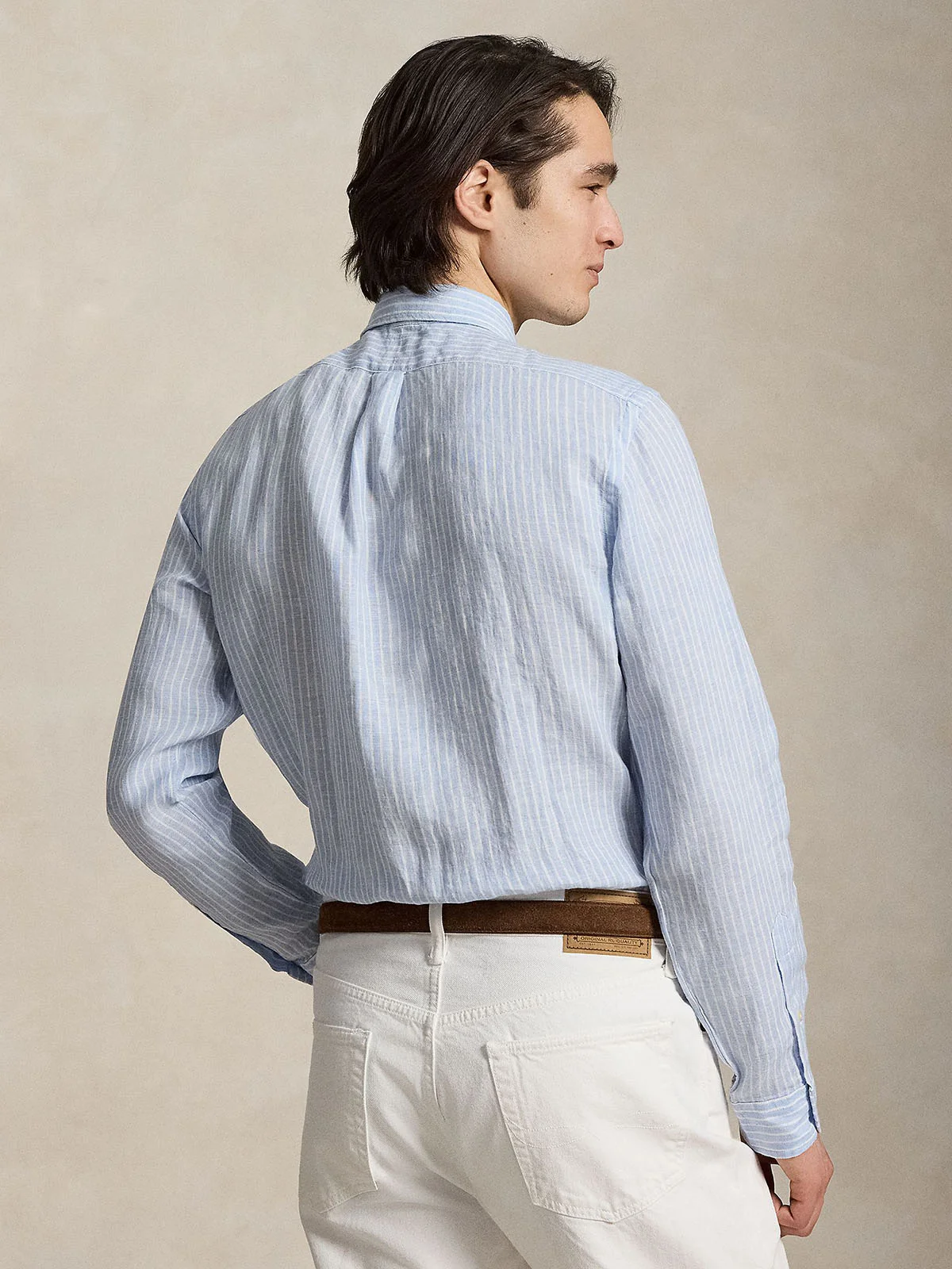 POLO RALPH LAUREN Áo Sơ Mi Nam Tay Dài Custom Fit Striped Linen Shirt