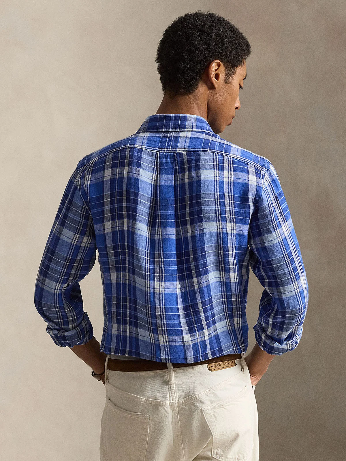 POLO RALPH LAUREN Áo Sơ Mi Nam Tay Dài Custom Fit Plaid Linen Shirt