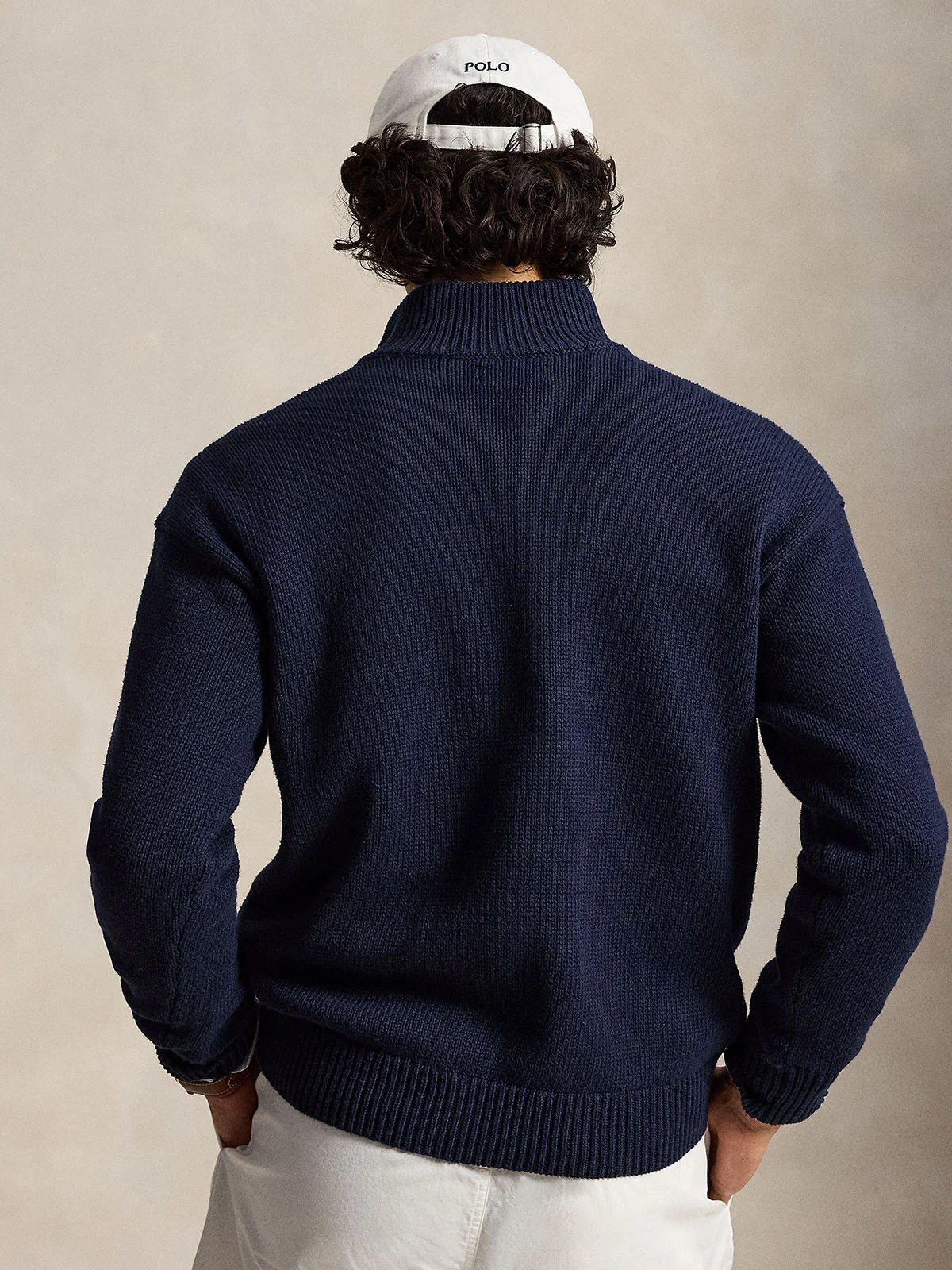 POLO RALPH LAUREN &Aacute;o Sweater Nam Tay D&agrave;i Relaxed Fit Cotton Quarter-Zip Sweater