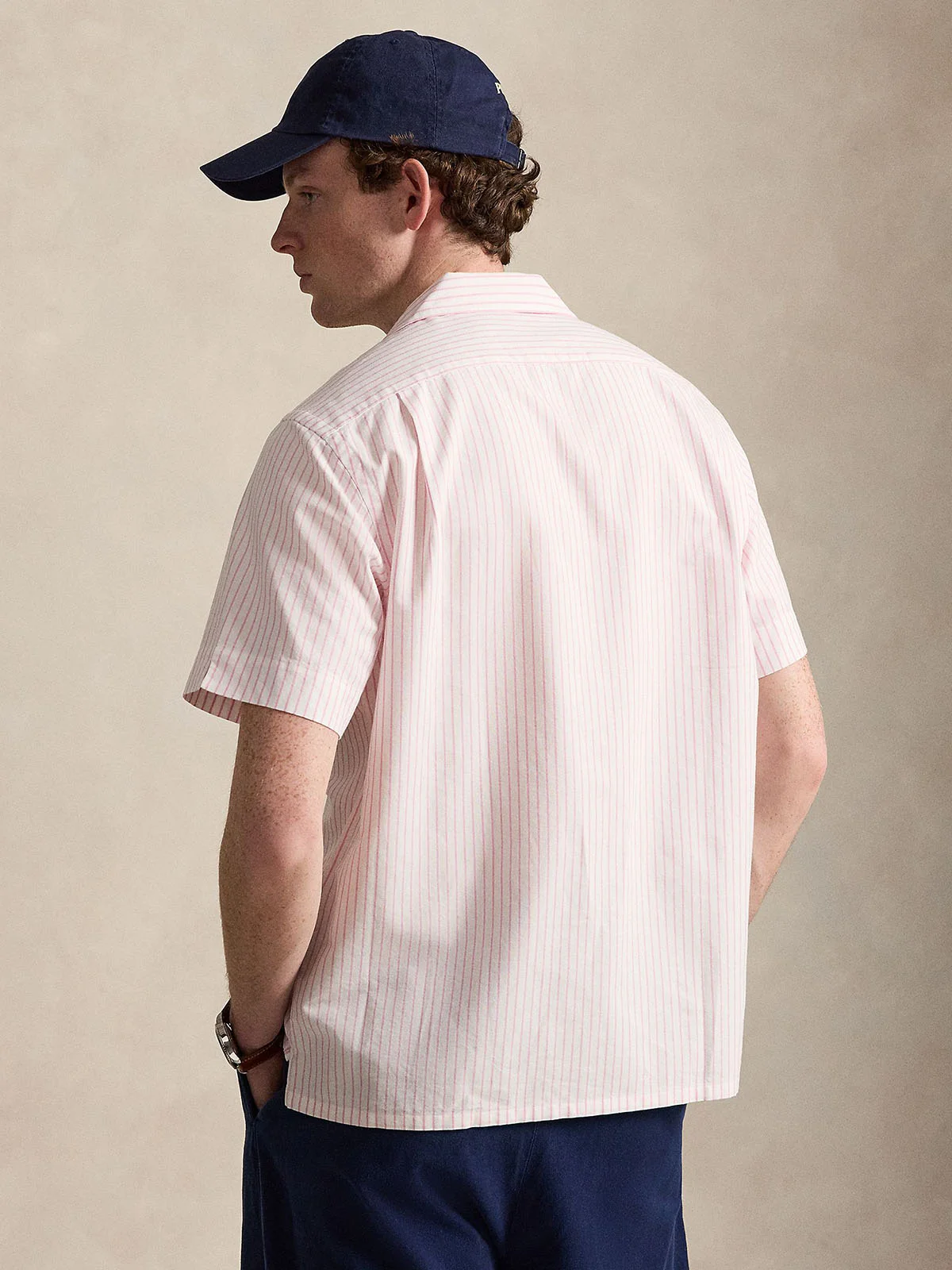 POLO RALPH LAUREN Áo Sơ Mi Nam Tay Ngắn Classic Fit Striped Oxford Camp Shirt