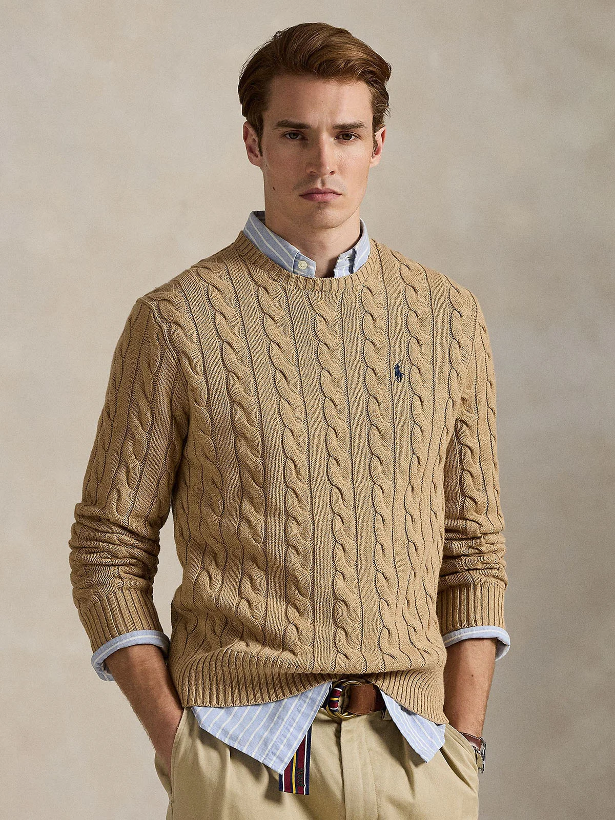 POLO RALPH LAUREN Áo Sweater Nam Tay Dài Cable-Knit Cotton Sweater