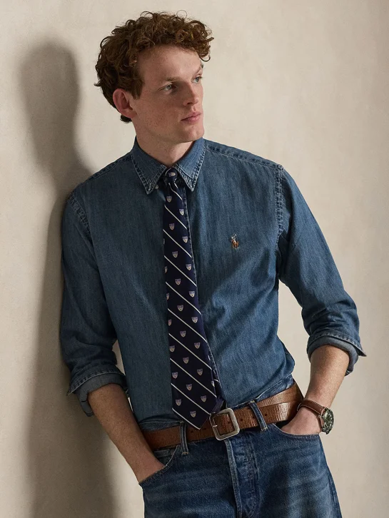 POLO RALPH LAUREN Áo Sơ Mi Nam Tay Dài Custom Fit Denim Shirt