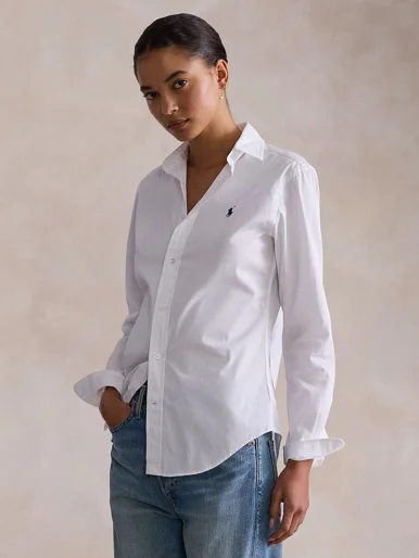 POLO RALPH LAUREN Áo Sơ Mi Nữ Tay Dài Slim Fit Cotton Shirt