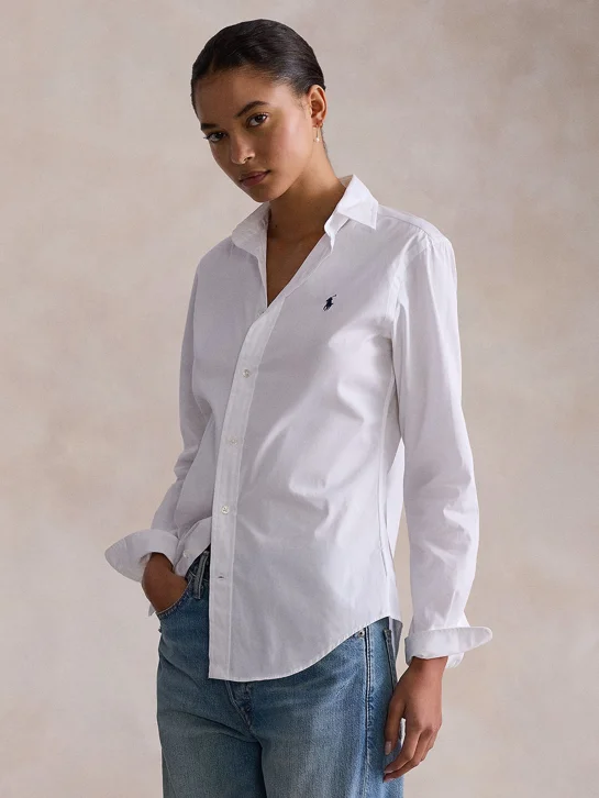 POLO RALPH LAUREN Áo Sơ Mi Nữ Tay Dài Slim Fit Cotton Shirt