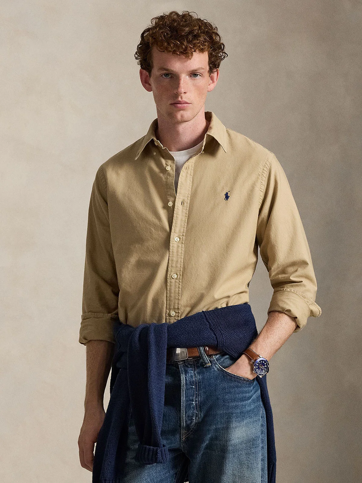 POLO RALPH LAUREN Áo Sơ Mi Nam Tay Dài Custom Fit Garment-Dyed Oxford Shirt