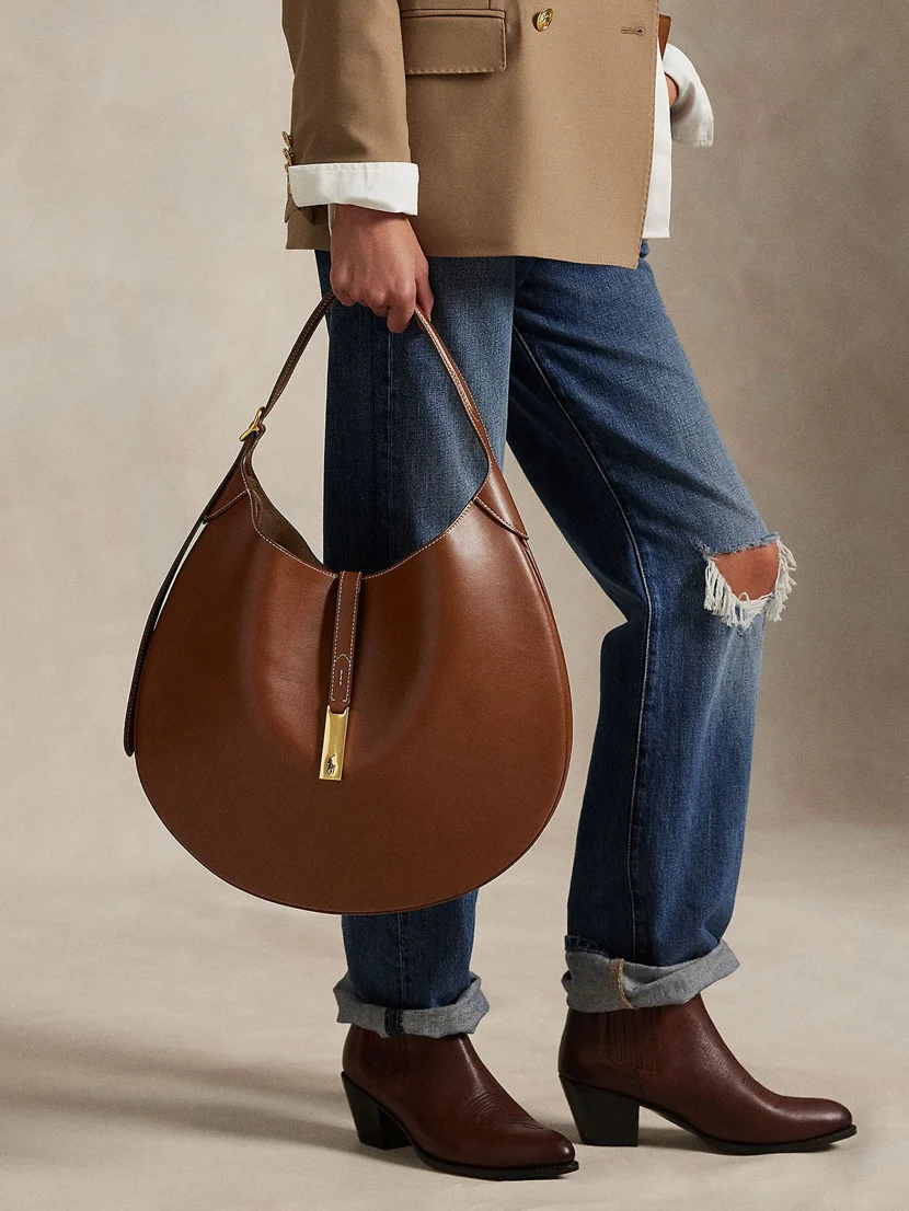POLO RALPH LAUREN Túi Xách Nữ Polo Id Large Calfskin Shoulder Bag